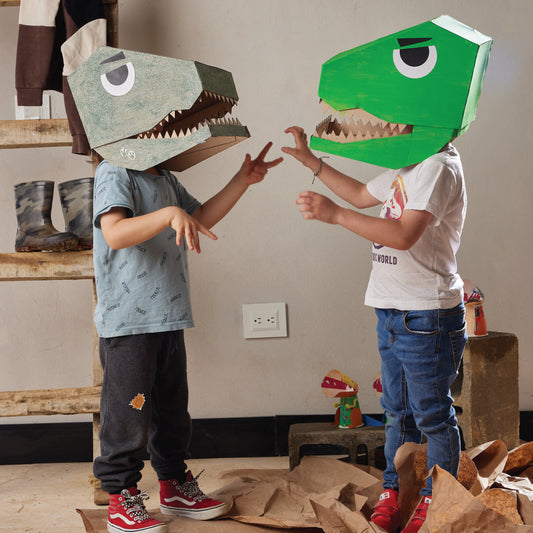 Crea tu propia máscara de dinosaurio en cartón